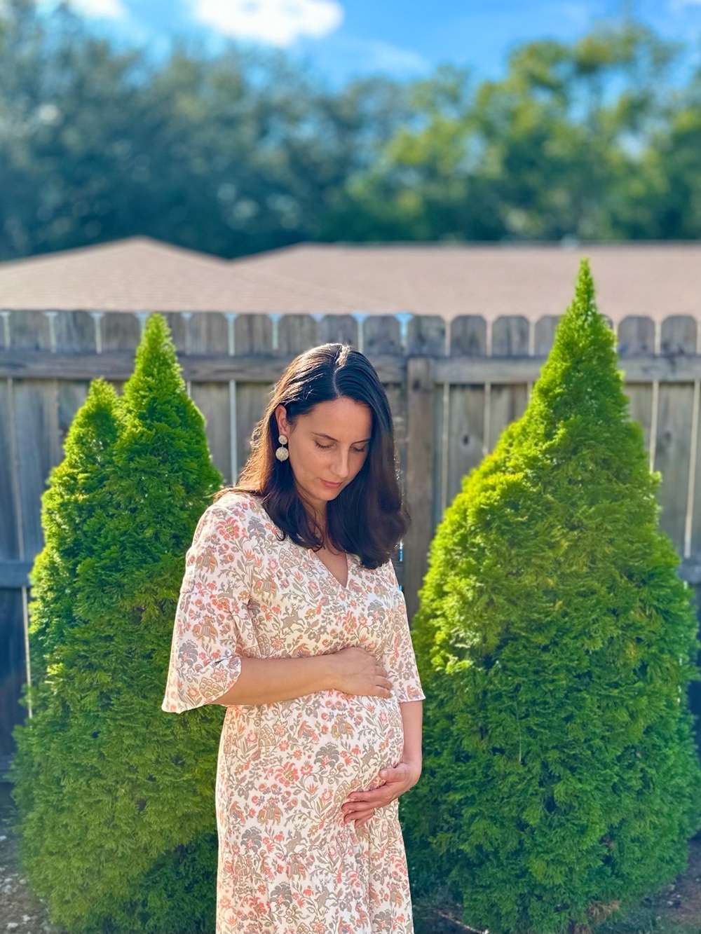 Tuckernuck Floral V-Neck Dress in Cream, Pink and Taupe